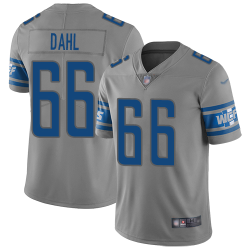 Detroit Lions Limited Gray Men Joe Dahl Jersey NFL Football #66 Inverted Legend